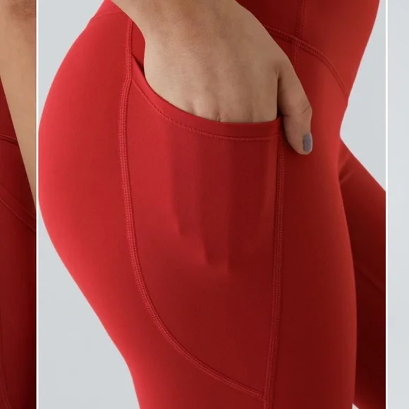 HALARA Vibrant Red High-Waisted Leggings - Picture 7 of 8